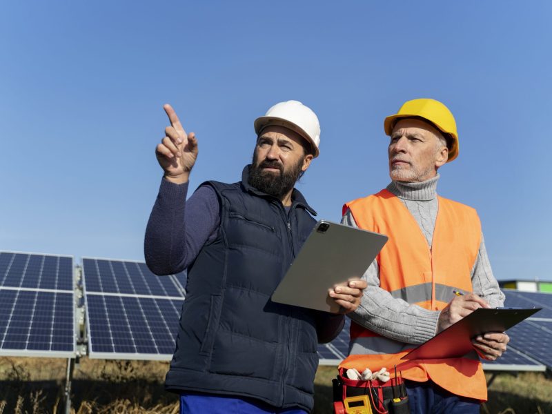 person-near-alternative-energy-plant